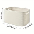 thumbnail image 2 of Woven Cotton Linen Storage Basket, Large Decorative Storage Bin, Multi-Purpose Fabric Basket for Laundry, Toys and Books, Handmade Organizer for Home and Nursery, 2 of 7