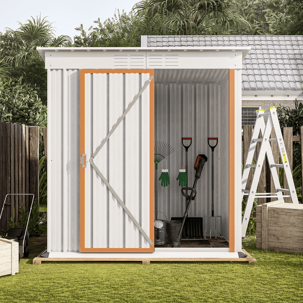 Ouyessir 5 X 3 Ft Outdoor Storage Shed, Narrow Shed With Sliding Door