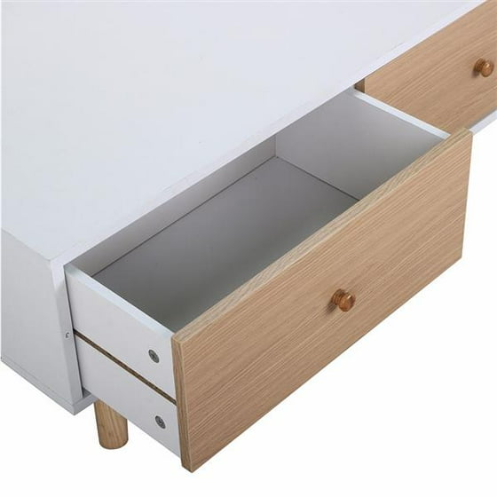 Yaheetech Modern Coffee Table End Cabinet With Drawers Solid Yaheetech Modern Coffee Table End Cabinet With Drawers Solid Wood Legs Com