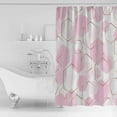 thumbnail image 2 of Polyester Fabric Pink Geometric Shower Curtain, Yellow Modern Abstract Art Aesthetics, Waterproof Bathtub Curtain Bathroom Decor Set with Hooks 48 x 72 Inches,, 2 of 6