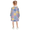 thumbnail image 3 of Girls' long-sleeved dress Cute Stars Girls' A-line dress with ribbed cuffs Soft and comfortable, 3 of 6