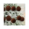 thumbnail image 6 of YFTDEF Christmas Decorations 12Pcs Flocked Balls, Brown Plush Ornaments, Vintage Style Home Decor, Easy to Hang Christmas Tree Accessories for Holiday Season, 2.36in, 6 of 6
