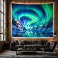thumbnail image 6 of Framed Cute Animals with Stunning Nocturnal Aurora Borealis, Mystical Fantasy for Space Lovers, Galaxy Room Decor, Christmas Gift, Tapestry Wall Hanging for Bedroom and Dorm, 6 of 7