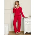 thumbnail image 5 of MINTREUS Pajamas Women's Long Sleeve Pj Set Soft 2 Piece Loungewear Sleepwear with Pockets, 5 of 5