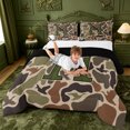 thumbnail image 3 of meiyoeat Duck Hunting Monogram Queen Comforter Set For Boys,Camouflage Pattern Initial Art Comforter Sets Queen,Black Reversible,3 Pieces,1 Comforter And 2 Pillowcases, 3 of 7
