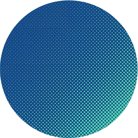 Ahgly Company Indoor Round Patterned Blueberry Blue Area Rugs, 3' Round