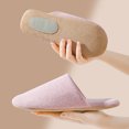 thumbnail image 1 of Teissuly Home Mute Slippers Cotton Linen Indoor Suede Sole Flat Shoes Wooden Floor Women Slides Silent Spring Winter Teissuly WER202401220800, 1 of 5