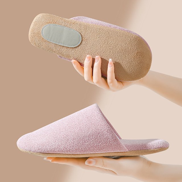 Teissuly Home Mute Slippers Cotton Linen Indoor Suede Sole Flat Shoes Wooden Floor Women Slides Silent Spring Winter Teissuly WER202401220800