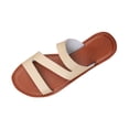 thumbnail image 1 of Zapatos Negros de las Mujeres Versátiles de Moda Casual Color Sólido Pie Redondo Más Tamaño Primavera/Verano Estilo Moderno Cómodo Pie Abierto Sandalias Planas, 1 of 9