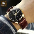 thumbnail image 2 of Olevs Watch For Men Top Brand Luxury Men Quartz Wristwatches Breathable Leather Strap Waterproof Business Casual Men Watch, 2 of 5
