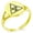 Gold, variant on Stainless Steel Biohazard Triangle Minimalist Oval Top Polished Statement Signet Ring