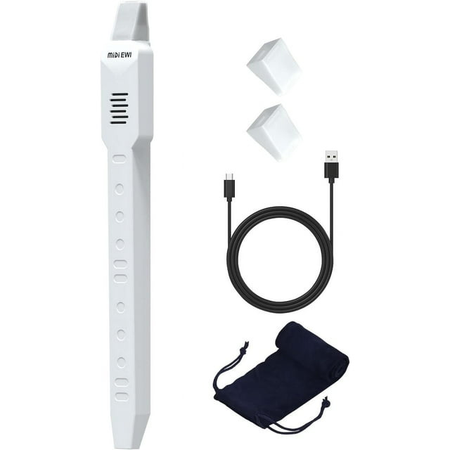 yeacher Modern MIDI Digital Saxophone with ABS Material, Long Battery Life, and Adjustable Blowing Levels - White