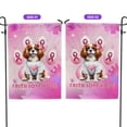 thumbnail image 2 of Faith Love Hope Cavalier King Charles Spaniel Breast Cancer Awareness Survivor Garden Flag 12x18in Double Sided Dog Lover Gifts Outdoor Decor - 02017, 2 of 5