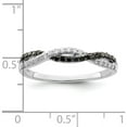 thumbnail image 6 of Sterling Silver Ss Rh Plated White Night Black & Diamond Ring (Size 8) Made In India qr5433-8, 6 of 6