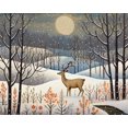 thumbnail image 1 of Buck en Neige d'Hiver - Peinture Diamant DIY, 1 of 6