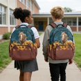 thumbnail image 4 of Xoenoiee Horse Butterfly Sunflower Pattern Kids School Backpack Bookbag Casual Travel Daypack School Backpack for Teens Girls Middle School Laptop Backpack with Zippe Pocket and Adjustable Straps, 4 of 7