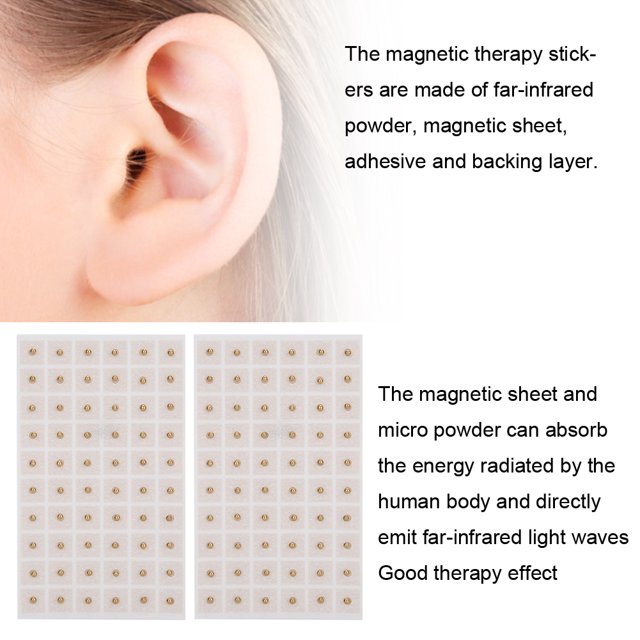 Autocollant de thérapie magnétique, patch de traitement magnétique, 120pcs efficaces pour améliorer la microcirculation au point d'acupoint auriculaire renforcer le