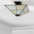thumbnail image 3 of JONATHAN Y Juliana 15.7" Tiffany-Style Glass/Metal LED Semi-Flush Mount, White/Cream, JYL8025A, 3 of 7