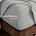 thumbnail image 3 of Bare Home Cozy Fleece Fitted Sheet - Extra Plush Polar Fleece - Deep Pocket Bed Sheet - Full, Light Gray, 3 of 5
