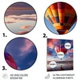 thumbnail image 3 of Designart "Horizon Beyond Orange Hot Air Balloon Adventure IV" Hot Air Balloon Metal Art Print, 3 of 5