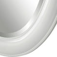 thumbnail image 3 of 29 Inch Wood Wall Mirror, Beaded Oval Shape, White, Saltoro Sherpi, 3 of 5