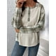 thumbnail image 4 of Sudadera Henley para Mujer, Informal, de Larga y Cuello Henley, 65% Algodón, con Diseño de Cuadros y Patchwork. Color Albaricoque Arroz M, 4 of 10