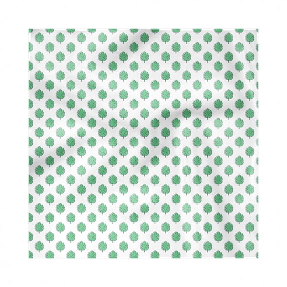 Tropical Decorative Satin Napkins Set of 4, Exotic Summer Pattern Hawaiian Arcadia with Monstera Leaves Repetition, Square Fabric Party & Dinner Napkin, 18", Shamrock Green White, by Ambesonne