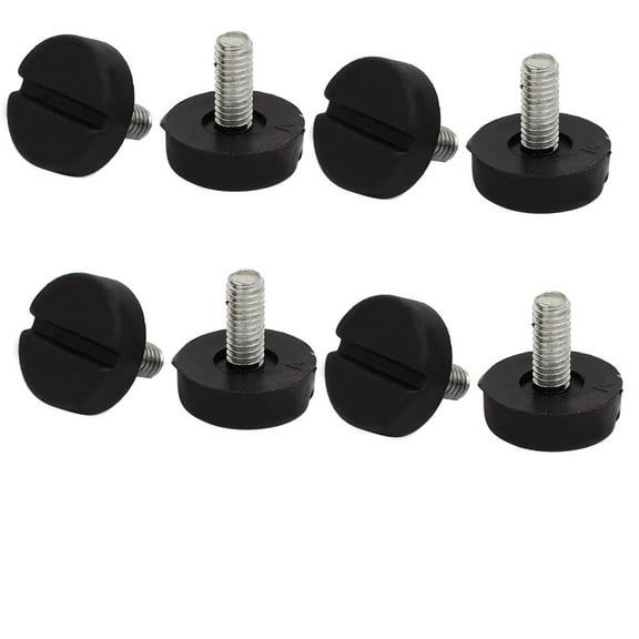 Unique Bargains M6x15mm Plastic Slotted Base Furniture Glide Adjustable Leveling Foot 8Pcs