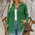 thumbnail image 2 of Olyvenn Womens Shacket Casual Button Down Shirts Loose Boyfriend Shirt Jackets Tops Jacquard Lightweight Long Sleeve Shirts Fall Tops 2024 Fashion Green 8, 2 of 8