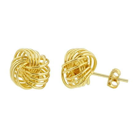 Layer Stone - Gem Avenue 18K Gold Layered 10mm Infinite Knot Stud Earrings For Women