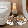 thumbnail image 2 of Round Area Rug 3 Ft, Brown Tree Fall Washable Non-Slip Circle Carpet for Living Room/Bedroom, Leaves Branches Watercolor Botanical Elegant Low-Profile Small Floor Mats Collection Rugs for Indoor, 2 of 8