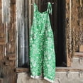 thumbnail image 2 of XPMWRP Plus Size Jumpsuits for Women Fashion Floral Printed Overalls Sleeveless Adjustable Strap Casual Bib Jumpsuits with Pocket Green XXXXL, 2 of 5