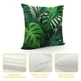 thumbnail image 4 of RUIYC Tropical Leaves Pillow Covers  Monstera Palm Leaf Plant Print Green Colored Outdoor Throw Pillows Summer Hawaiian Style Decorative Square Cushion Case for Home Sofa Couch Bed, 4 of 5