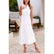 thumbnail image 5 of Vestido Midi de Verano PRETTYGARDEN para Mujer con Cuello en V y Detalle Swiss Dot Blanco Talla L, 5 of 8