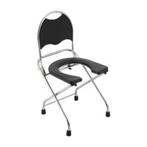 Zxpjkyu Portable Toilet for Camping with Backrest Multifunctional Seniors Folding Toilet