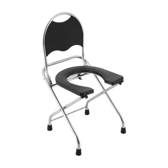 Zxpjkyu Portable Toilet for Camping with Backrest Multifunctional Seniors Folding Toilet