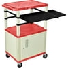H. Wilson WTPSLP42C3E, Front and Side Pullout Shelf Cart w/ Cabinet Putty Legs