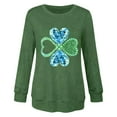 thumbnail image 3 of Uootdi Cute Shamrock Graphic Crewneck Long Sleeve Shirts for Women St. Patrick's Day Sweatshirt for Women Lucky Leaf Irish Shamrock Pullover Shirts Tops Gift, 3 of 6