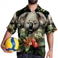 thumbnail image 4 of Koala Men's Casual Button Down Short Sleeve Printed Summer Beach Shirts, 4 of 6