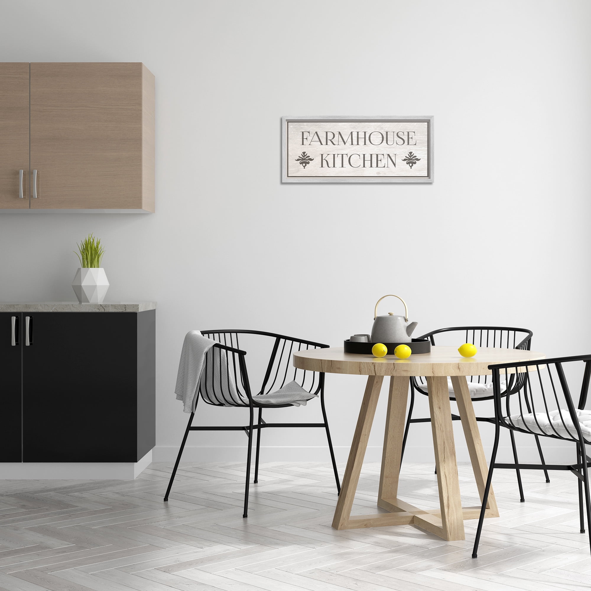 Stupell Industries Farmhouse Kitchen Typography Typography Painting Gray Framed Art Print Wall Art, 24 x 10