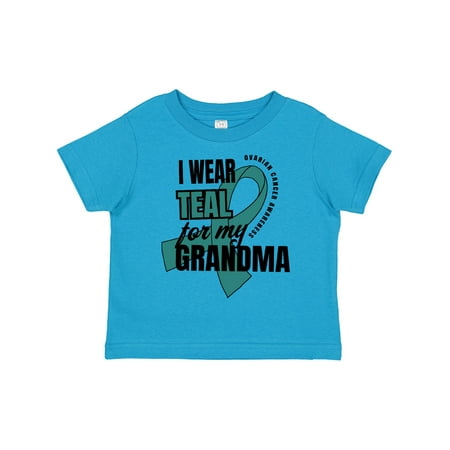 

Inktastic I Wear Teal for My Grandma Ovarian Cancer Awareness Gift Toddler Boy or Toddler Girl T-Shirt