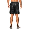 thumbnail image 3 of Pantalones cortos de lentejuelas para hombres, con cintura elástica, brillantes, para fiestas, pantalones cortos de brillo 36 negro, 3 of 6