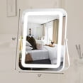 thumbnail image 5 of YYAo Vanity Mirror, Hollywood Makeup Mirror,16 x 12 Inch Rectangular Vanity Makeup Mirror with 3 Color Dimmable Lighting-White, 5 of 9