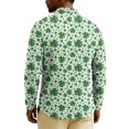 thumbnail image 6 of Men's St. Patrick's Day Shamrock Henley Long Sleeve Pullover Casual Top Shirt, 6 of 6