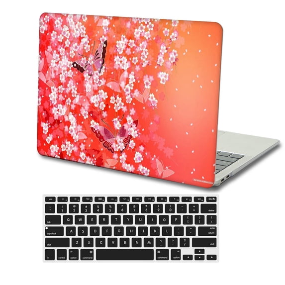 KSK KAISHEK for Old MacBook Air 13" Case 2017 - 2014 2013 2012 2011 2010 Released Model A1369 & A1466, Plastic Hard Protective Shell Case Cover + Black Keyboard Cover, Flower 106