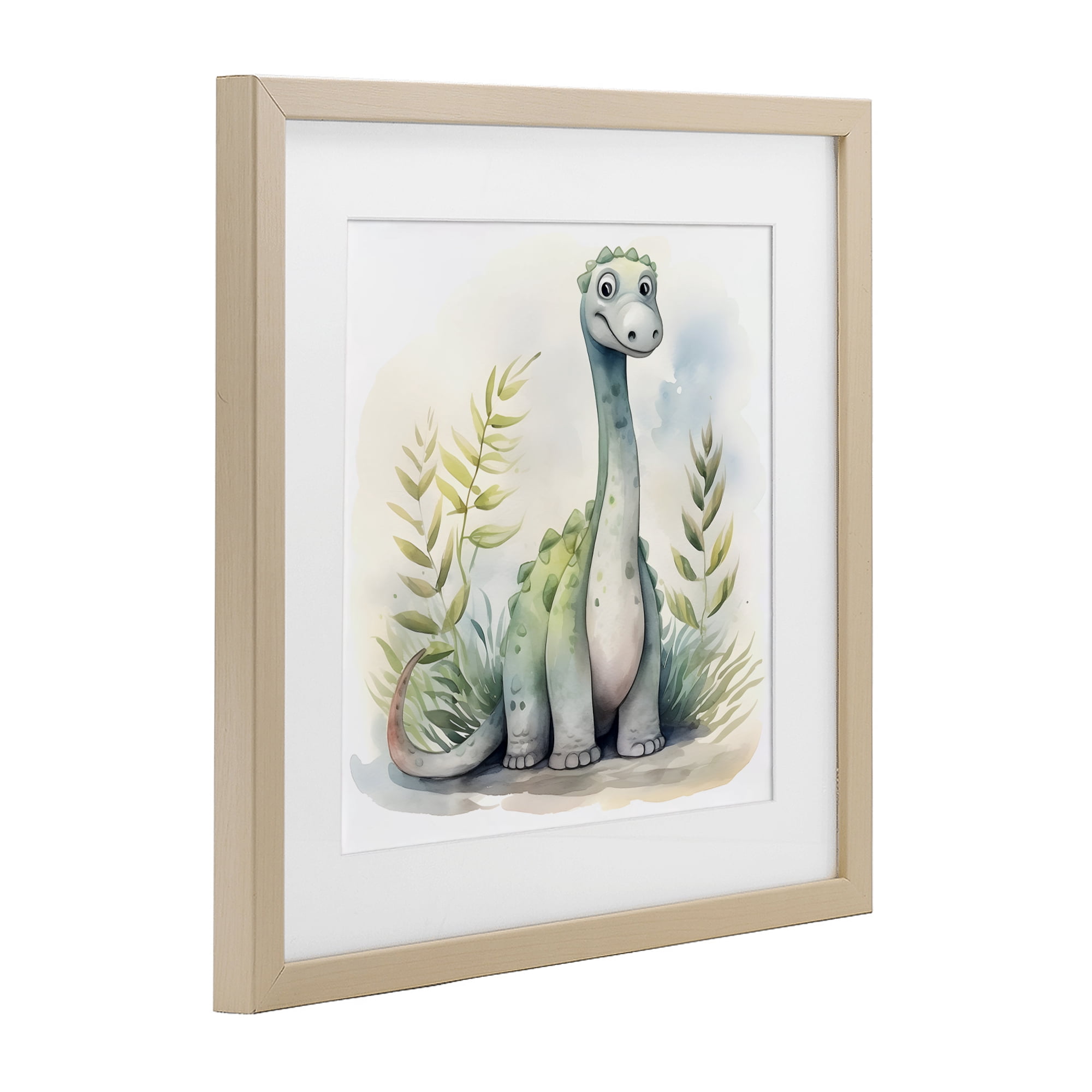 Stupell Industries Crafty Critters Dino Birch Framed Print Under Glass, design by Steve Hunziker