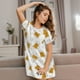 thumbnail image 3 of Fotbe Beer Bata de Dormir para Mujer con Estampado, Camisón de Algodón de Manga Corta, Ropa de Dormir Casual, 3 of 6