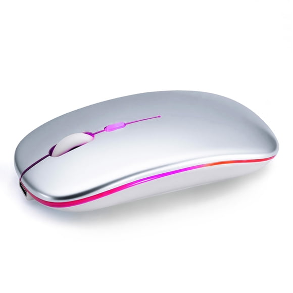 Mouse inalámbrico AZTZATZ de doble modo BT5.2 2.4G RGB plateado