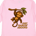thumbnail image 4 of Inktastic Cute Monkey Just Hangin' Around Illustration Boys or Girls Long Sleeve Toddler T-Shirt, 4 of 5