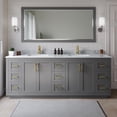 thumbnail image 2 of Wyndham Collection Miranda 84" Wood & Metal Double Bathroom Vanity in Gray/Gold, 2 of 7
